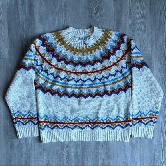 Simons Fair Isle Crew Neck Sweater - Picture 1 of 7